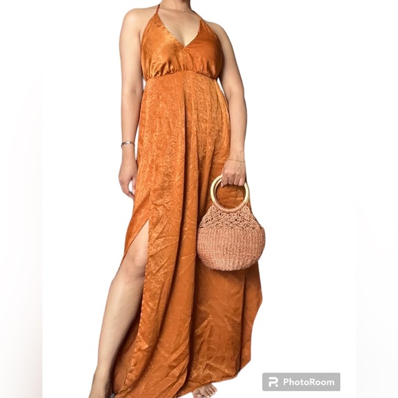 NWT! Simplee Aparrel Dress Orange Rust in Color - Picture 3 of 6